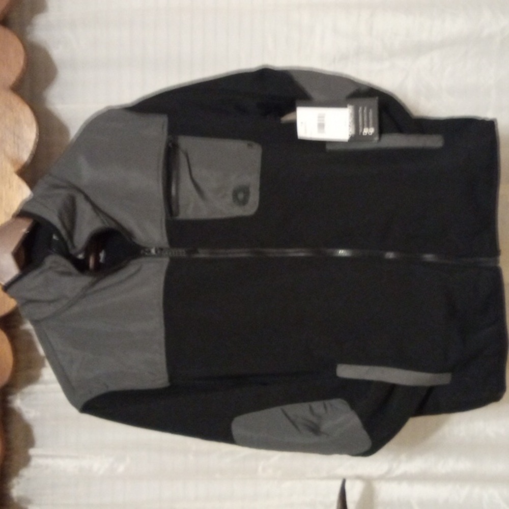 Akademiks fleece zip up jacket black/grey m